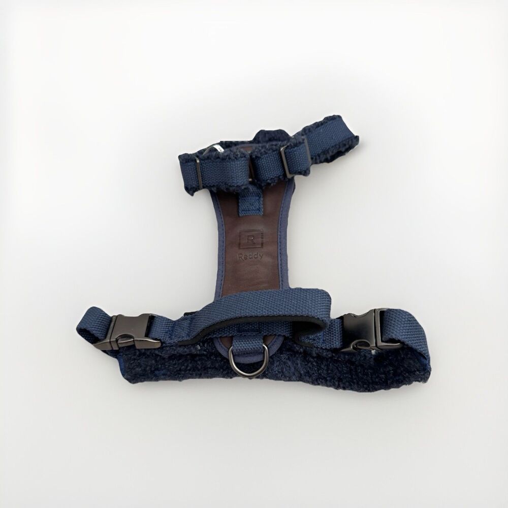 Reddy Dog Harness Navy Blue Brown Fleece Petco